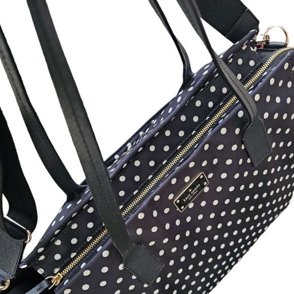 Kate Spade White and Black Polkadot Diaper bag or tote. - Picture 7 of 11